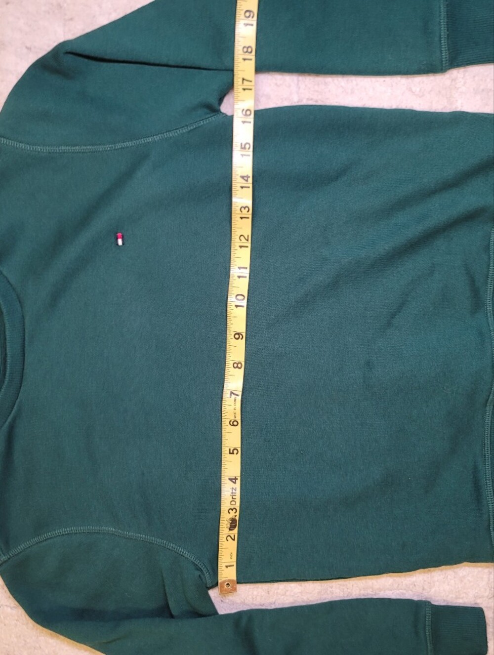TOMMY HILFIGER Green Crewneck Sweatshirt Preppy Youth Size S (8) - Picture 2 of 7